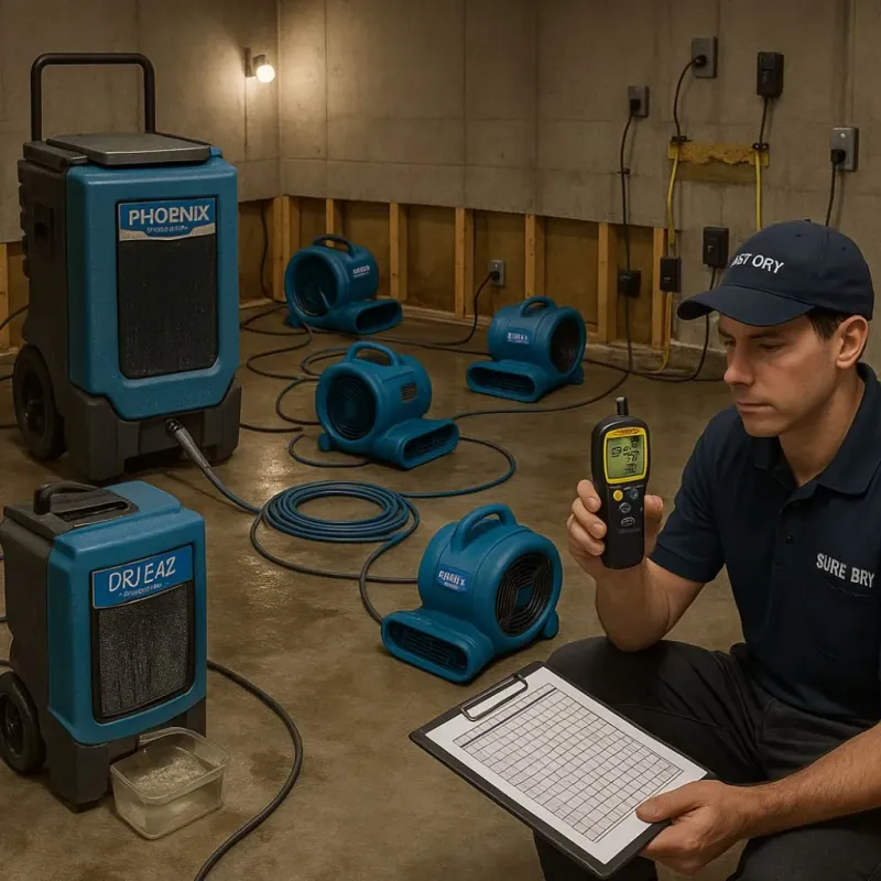 Structural Drying and Dehumidification process in Luyando, PR